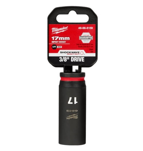 Shockwave 3/8in Drive 17mm Deep 6 Point Impact Socket