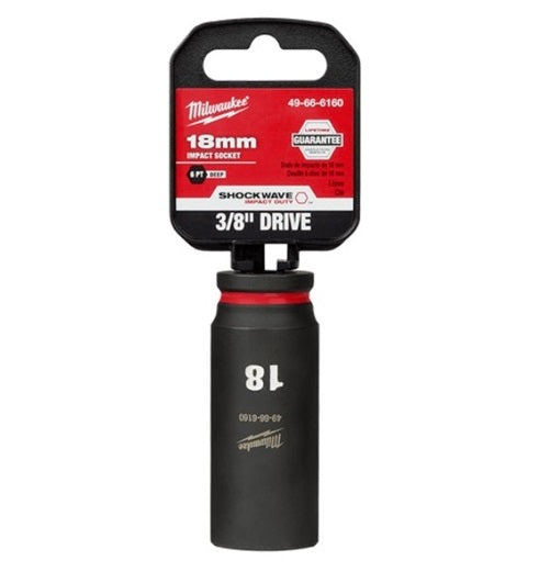 Shockwave 3/8in Drive 18mm Deep 6 Point Impact Socket