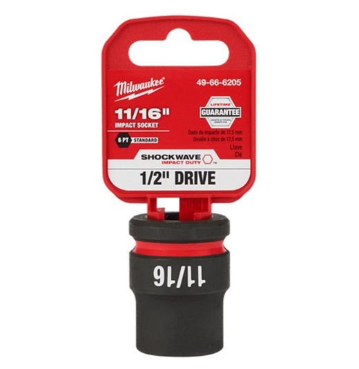 Shockwave 1/2in Drive 11/16in Standard 6 Point Impact Socket