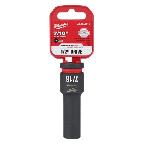 Shockwave 1/2in Drive 7/16in Deep 6 Point Impact Socket