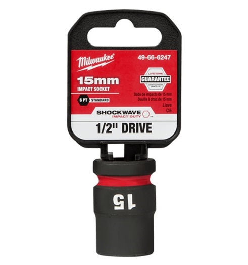 Shockwave 1/2in Drive 15mm Standard 6 Point Impact Socket