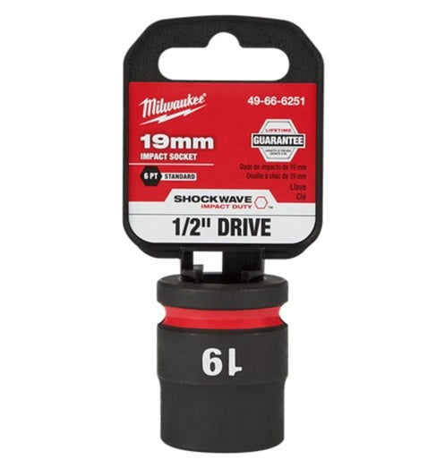 Shockwave 1/2in Drive 19mm Standard 6 Point Impact Socket