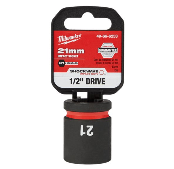 Shockwave 1/2in Drive 21mm Standard 6 Point Impact Socket