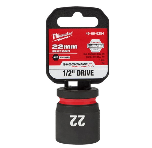 Shockwave 1/2in Drive 22mm Standard 6 Point Impact Socket