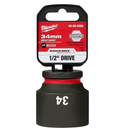 Shockwave 1/2in Drive 34mm Standard 6 Point Impact Socket