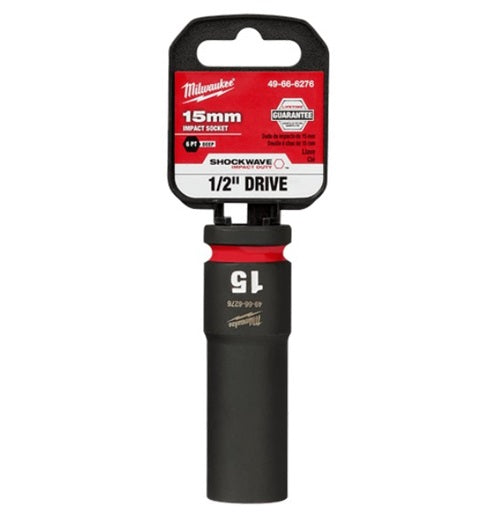 Shockwave 1/2in Drive 15mm Deep 6 Point Impact Socket