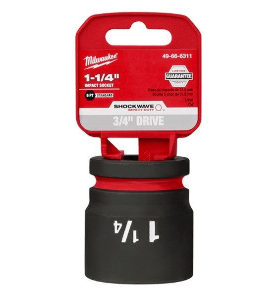 Shockwave 3/4in Drive 1-1/4in Standard 6 Point Impact Socket