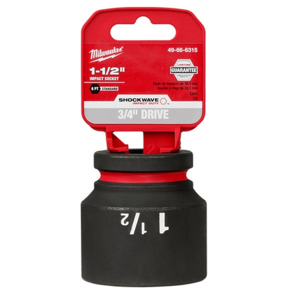 Shockwave 3/4in Drive 1-1/2in Standard 6 Point Impact Socket