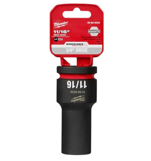 Shockwave 3/4in Drive 11/16in Deep 6 Point Impact Socket