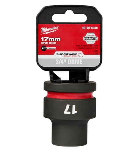 Shockwave 3/4in Drive 17mm Standard 6 Point Impact Socket