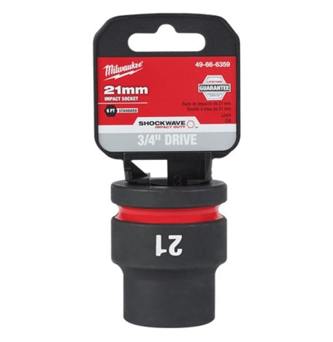 Shockwave 3/4in Drive 21mm Standard 6 Point Impact Socket