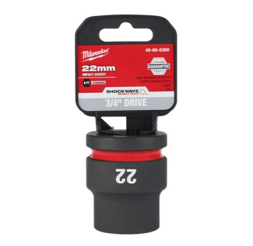 Shockwave 3/4in Drive 22mm Standard 6 Point Impact Socket