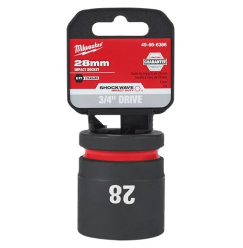 Shockwave 3/4in Drive 28mm Standard 6 Point Impact Socket