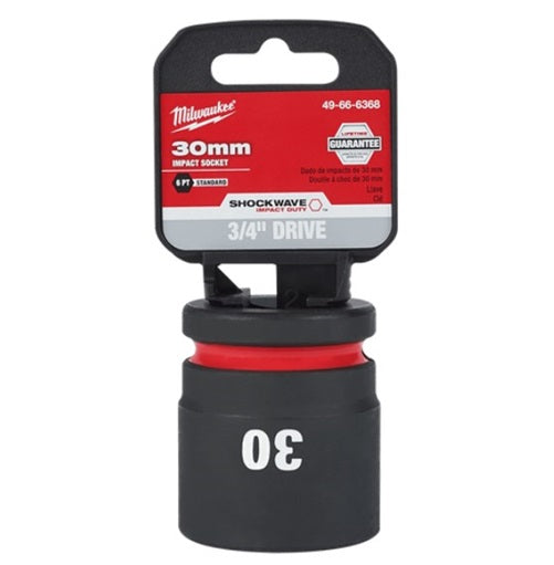 Shockwave 3/4in Drive 30mm Standard 6 Point Impact Socket