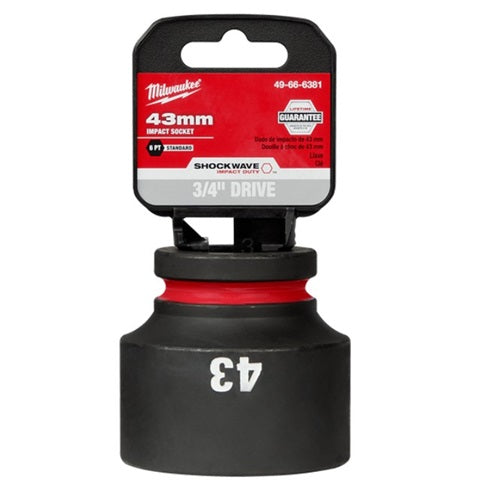 Shockwave 3/4in Drive 43mm Standard 6 Point Impact Socket