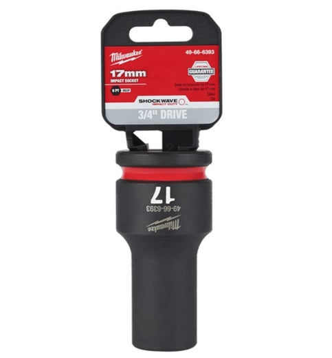 Shockwave 3/4in Drive 17mm Deep 6 Point Impact Socket