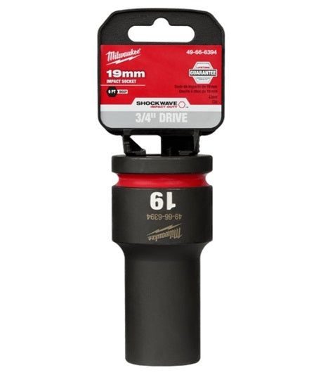 Shockwave 3/4in Drive 19mm Deep 6 Point Impact Socket