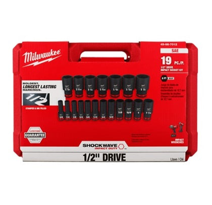 Shockwave 1/2in Drive 19pc SAE Deep 6Pt Impact Socket Set
