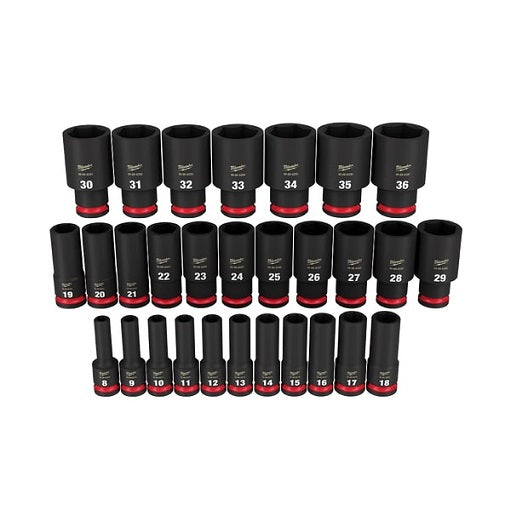 Impact Socket Set 1/2in Metric Deep 29PC