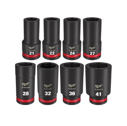 Shockwave 3/4in Drive 8pc Metric Deep 6Pt Impact Socket Set