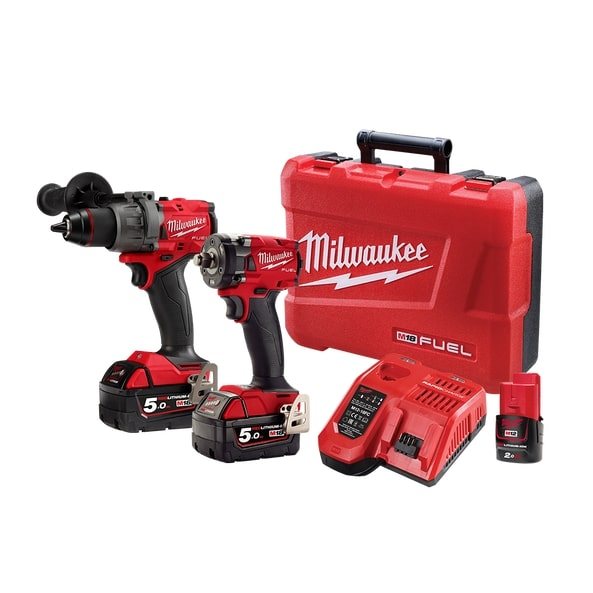 M18 Fuel Hammer Drill & Impact Wrench 2B3 2x 5Ah Kit