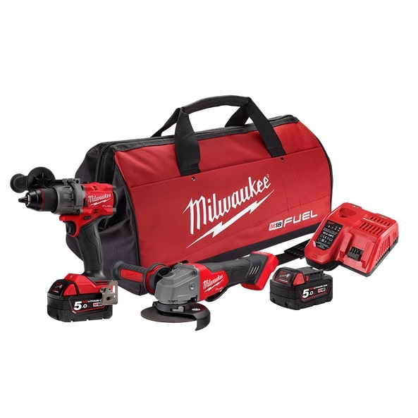 M18 Fuel Hammer Drill & Angle Grinder 2C3 2x 5Ah Kit