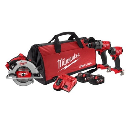 M18 Fuel Carpenters Drill Hex Driver Circ Saw 2x 5Ah 3D3 Kit