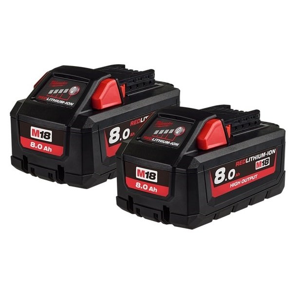 M18 Red Lithium Battery 8.0Ah High Output Twin Pack