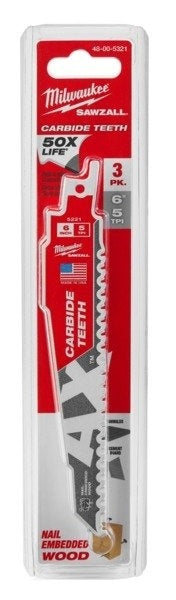 Sawzall Carbide Blade The Ax 5tpi 150mm (Pkt3)