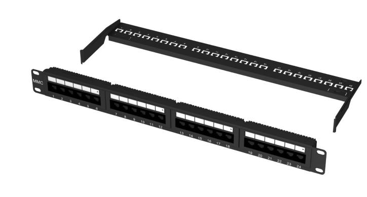 Front plate for unit with modular spacing 19 inch