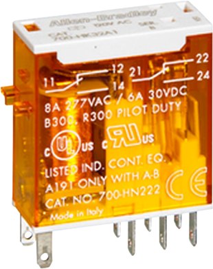 Slimline Relay 2P C/O 8A 24VAC LED