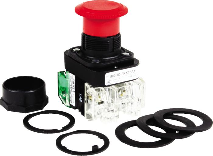 Pbutton 30mm Mushroom Push/Pull Twist 1N/C Red Guard
