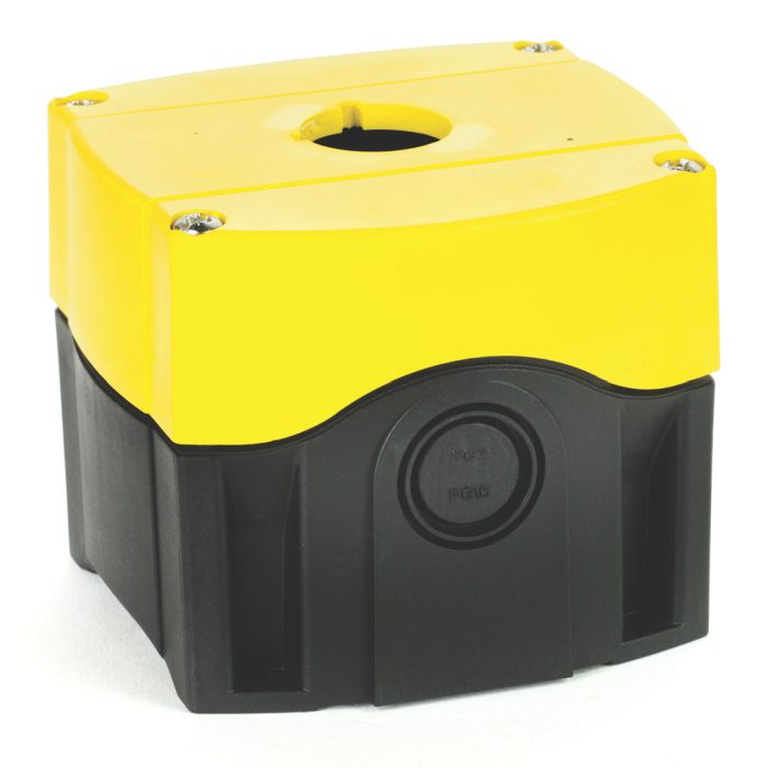 800F Enclosure 1Hole Yel Plastic Knockout Metric