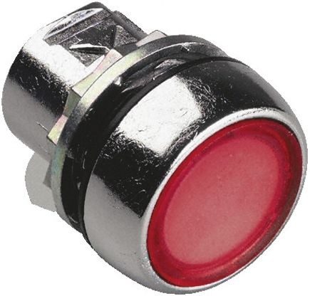 800F Pbutton Metal Flush Red