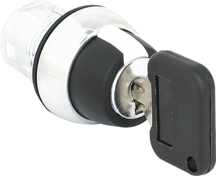 800F Key Switch 2Pos Metal Spring Ret Right Key Out Left