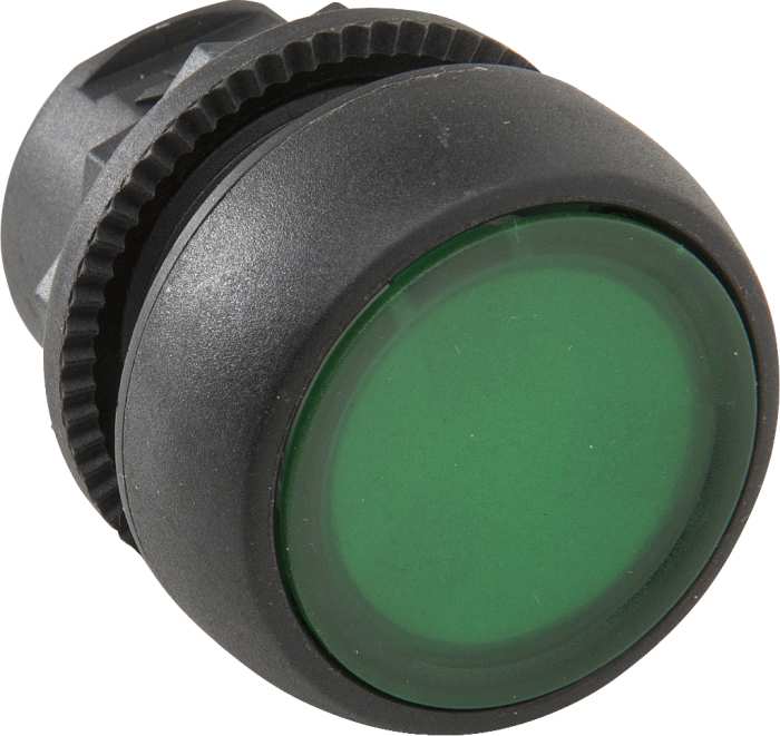 800F Pbutton Illum Plastic Flush Green