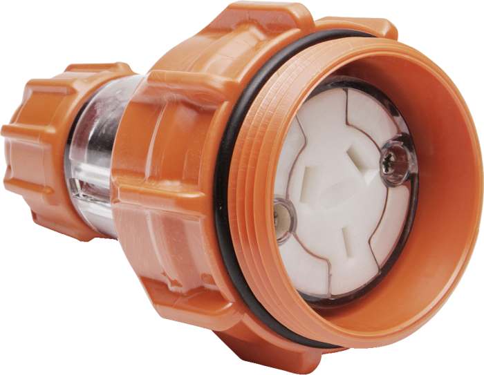 ISO Extn Socket 3Pin 10A 250V Electric Orange