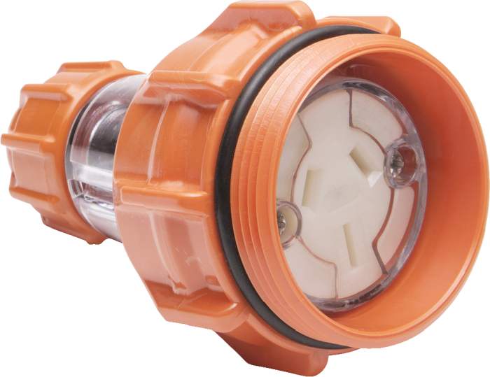ISO Extn Socket 3Pin 15A 250V Electric Orange