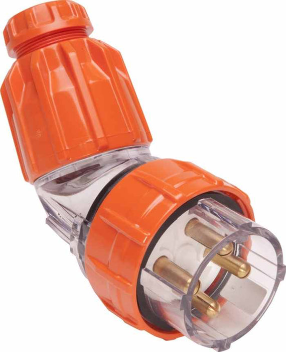 ISO Plug Angled 4Pin 50A 500V Orange
