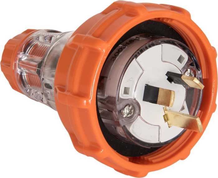 ISO Plug Straight 3Pin 10A 250V Electric Orange