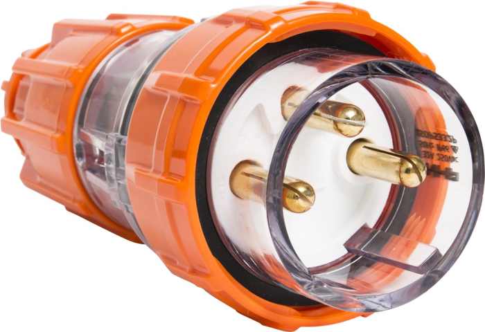 ISO Plug Straight 3Pin 32A 250V Electric Orange