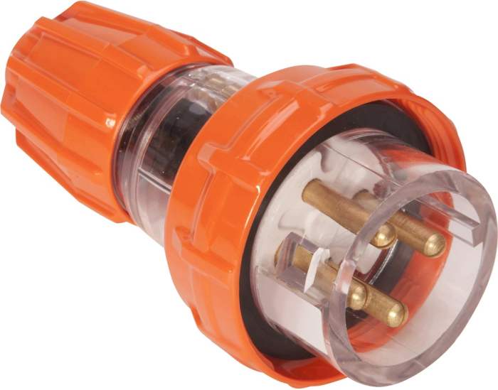 ISO Plug Straight 4Pin 20A 500V Electrical Orange