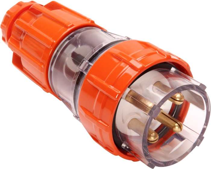 ISO Plug Straight 4Pin 32A 500V Electric Orange