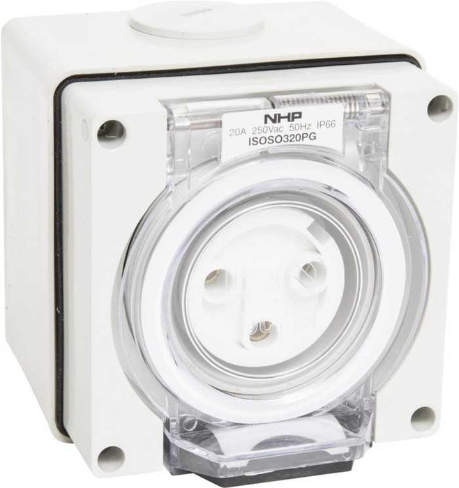 ISO Socket Outlet 3Pin 20A 250V Grey