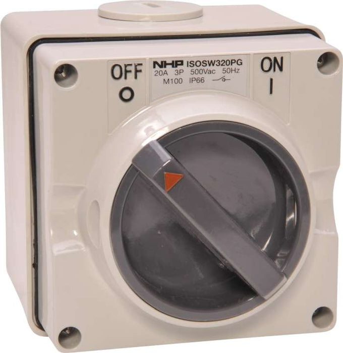 ISO Surface Switch 3P 20A 500V Grey