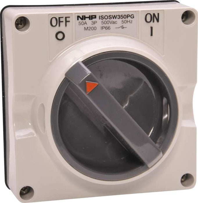 ISO Switch 3P 50A 500V Grey No B/Box
