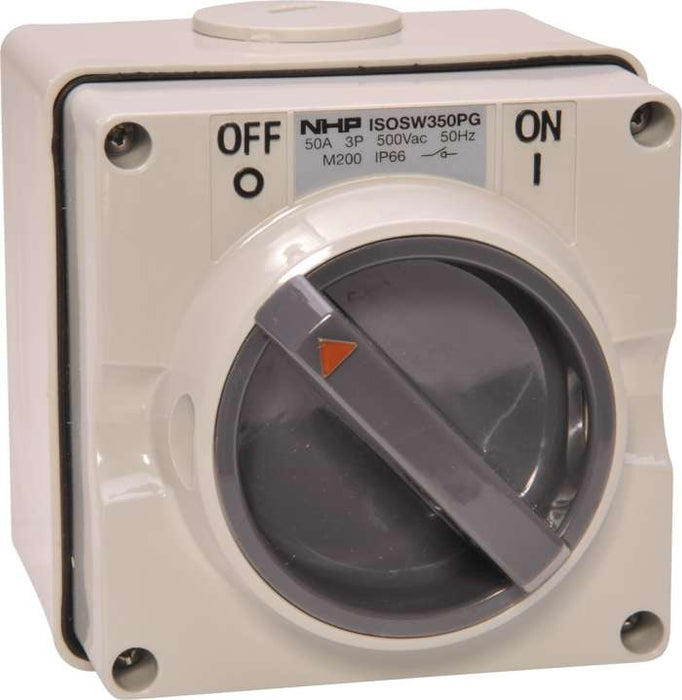 ISO Surface Switch 3P 50A 500V Grey