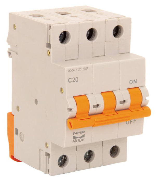 MOD6 MCB 3P 10A 6kA C-Curve