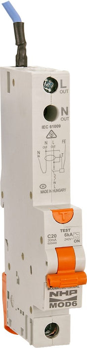 MOD6 RCBO 6kA 1P 20A 30mA