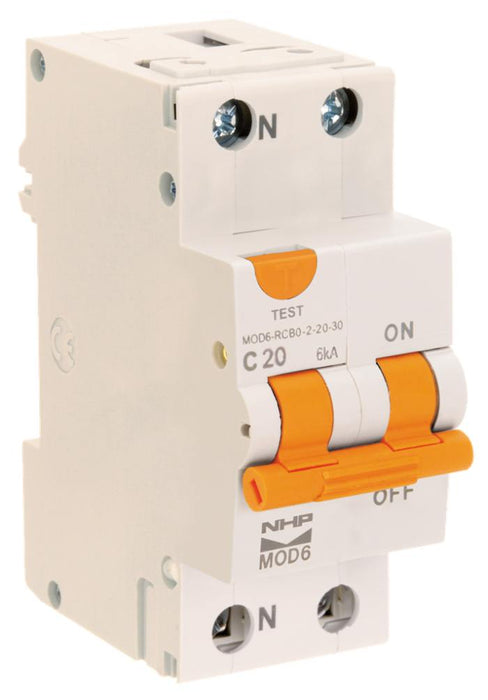 MOD6 RCBO 6kA 2P 25A 30mA